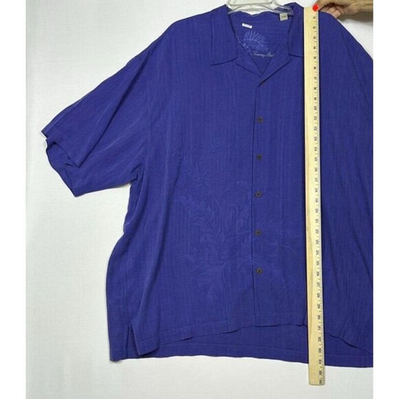 Tommy Bahama XXL Shirt Mens Blue Silk Hawaiian Short Sleeve Button up Tropical - Picture 4 of 12